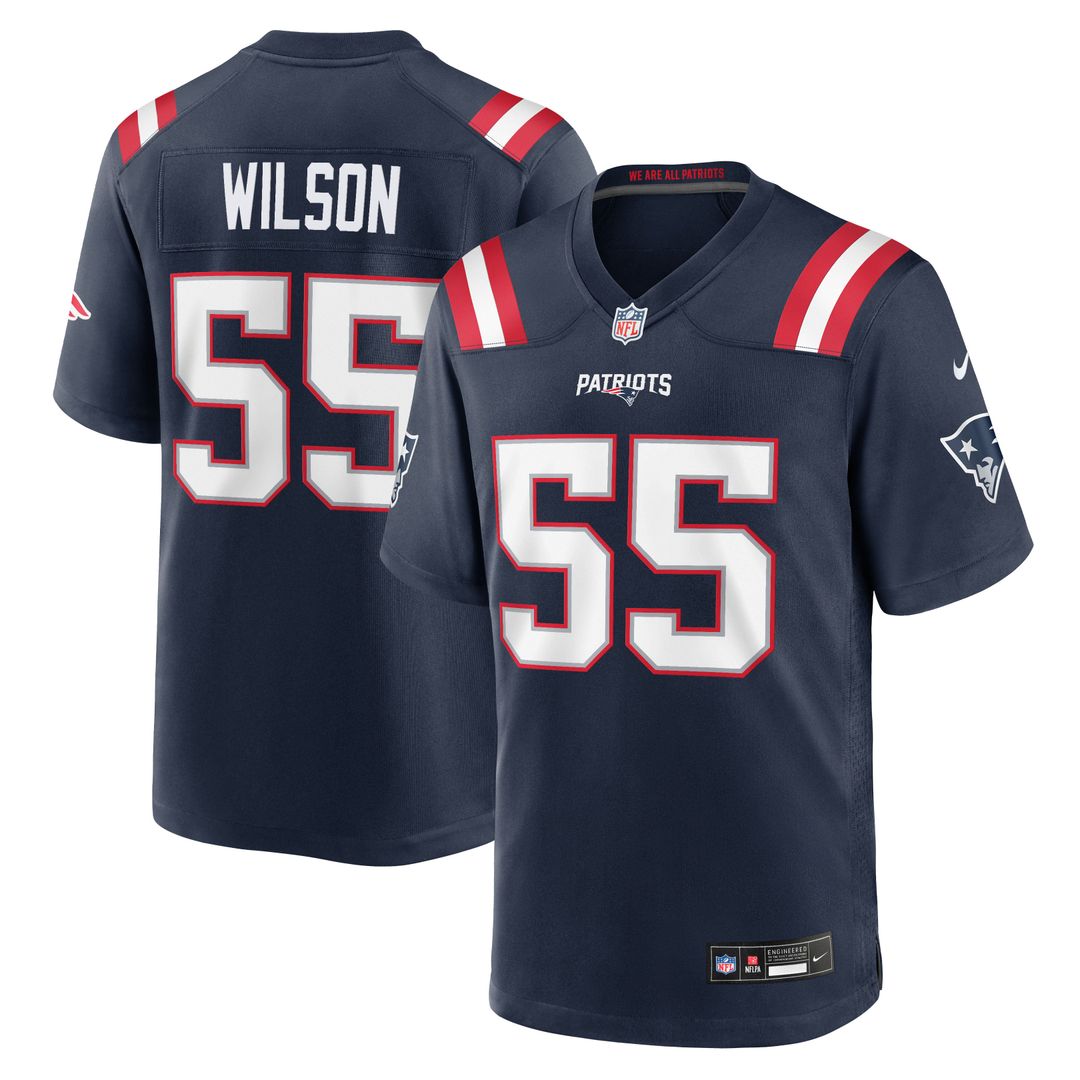 Jared Wilson New England Patriots Navy Team Game Jersey