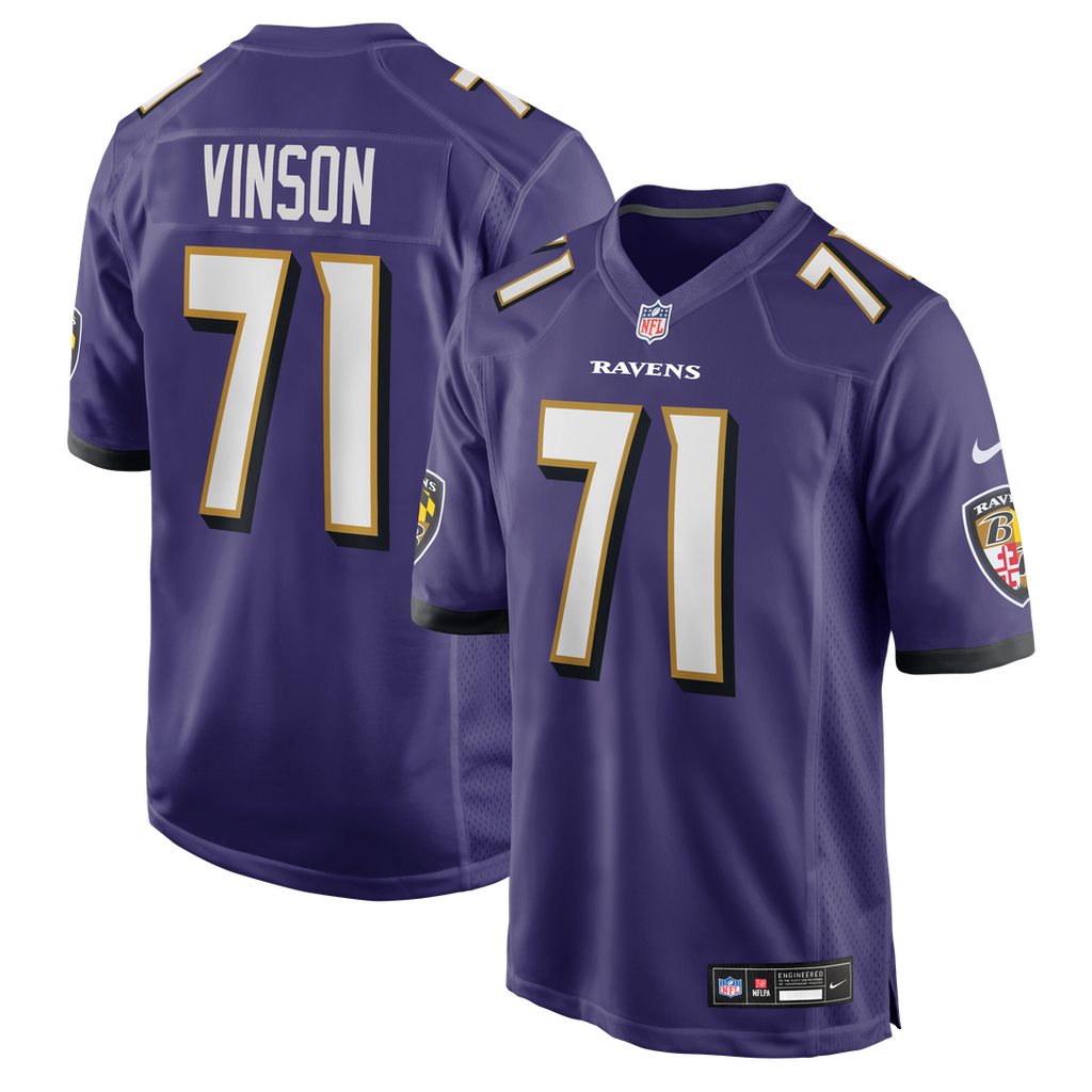 Carson Vinson Baltimore Ravens Purple Team Game Jersey