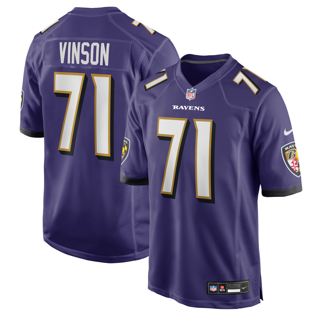 Carson Vinson Baltimore Ravens Purple Team Game Jersey