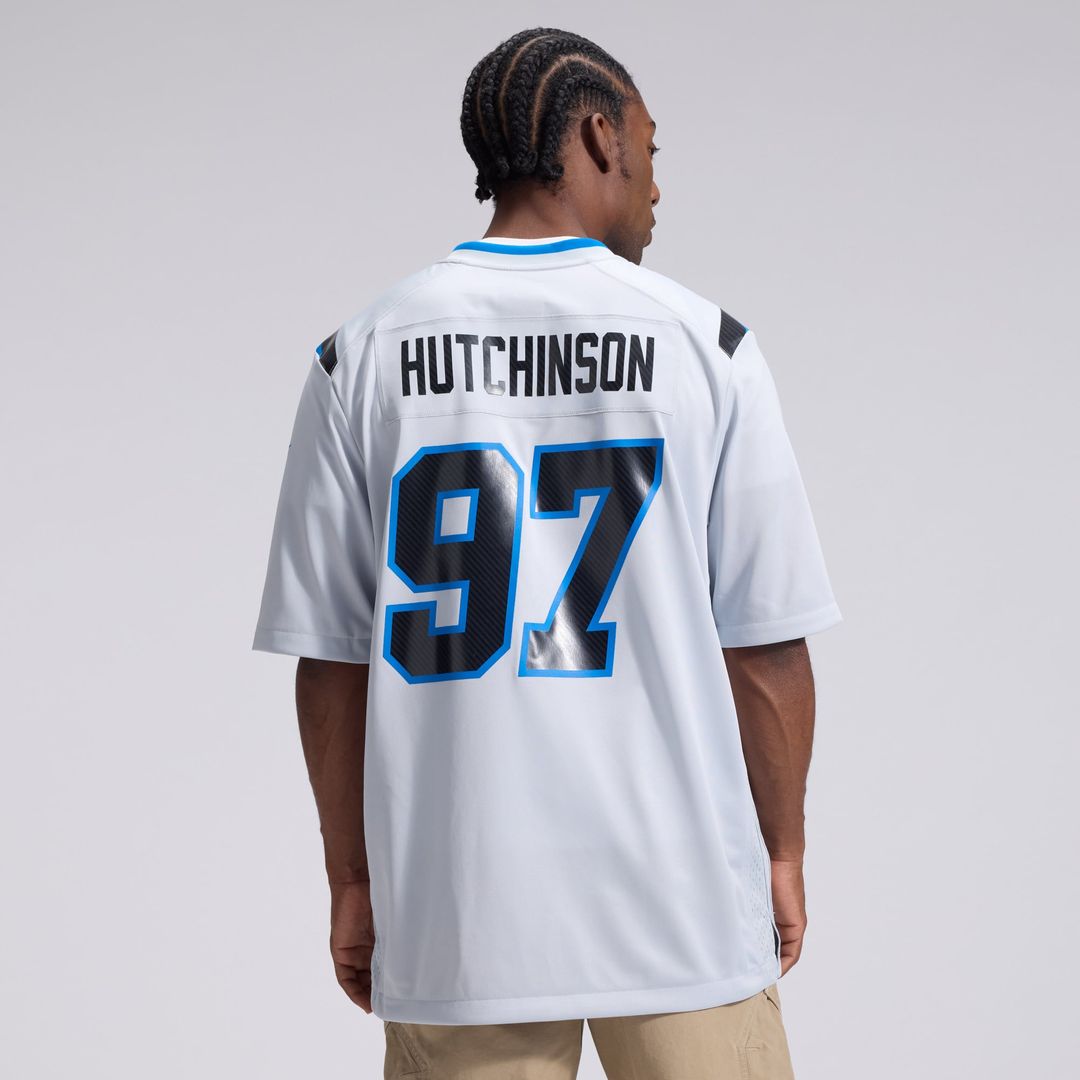 Aidan Hutchinson Detroit Lions Silver 2026 Rivalries Collection Game Jersey