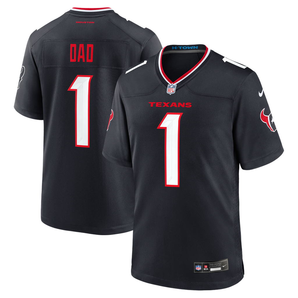 Houston Texans Navy #1 Dad Game Jersey
