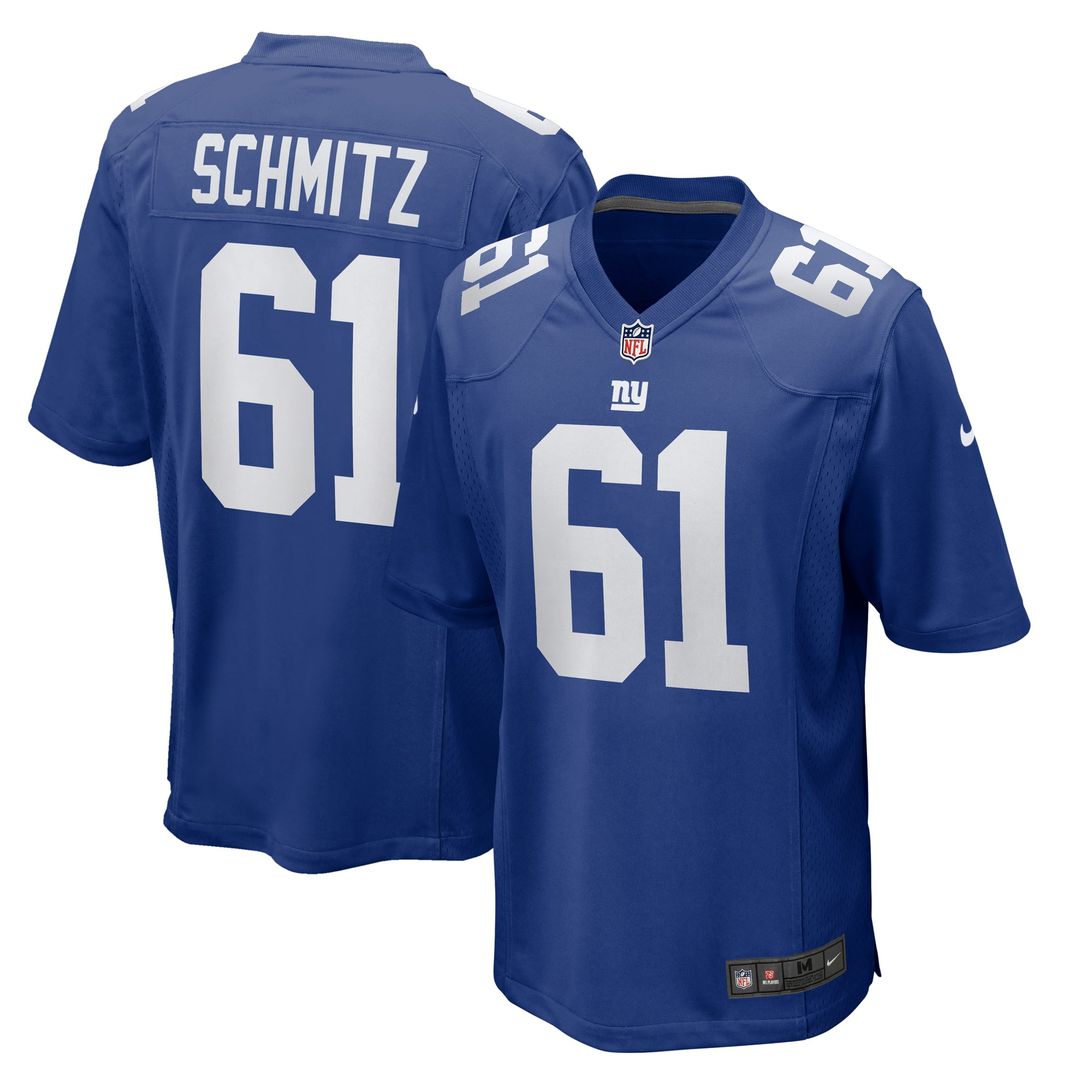 John Michael Schmitz New York Giants Royal Team Game Jersey