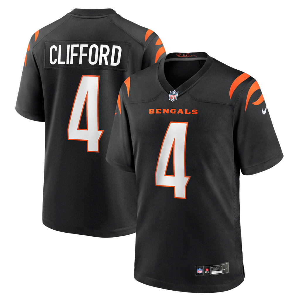 Sean Clifford Cincinnati Bengals Black Team Game Jersey