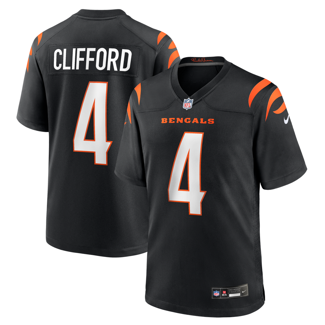 Sean Clifford Cincinnati Bengals Black Team Game Jersey