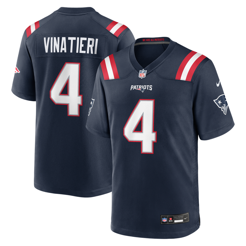 Adam Vinatieri New England Patriots Navy Team Retired Game Jersey