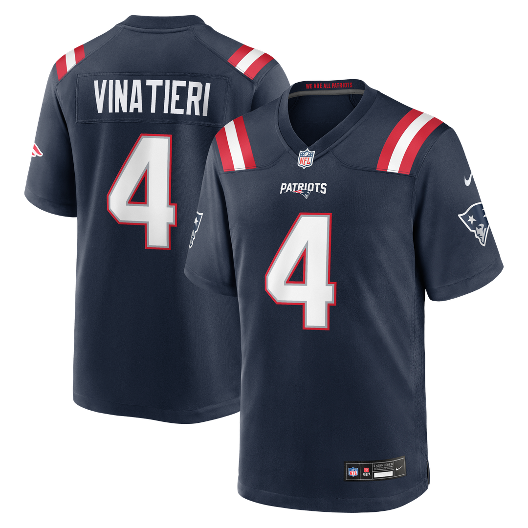 Adam Vinatieri New England Patriots Navy Team Retired Game Jersey