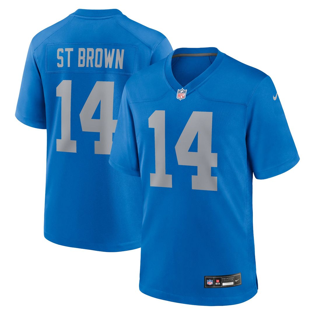 Amon-Ra St. Brown Detroit Lions Blue Alternate Game Jersey