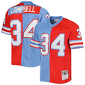 Earl Campbell Houston Oilers Red/Light Blue Gridiron Classics 1980 Split Legacy Replica Jersey