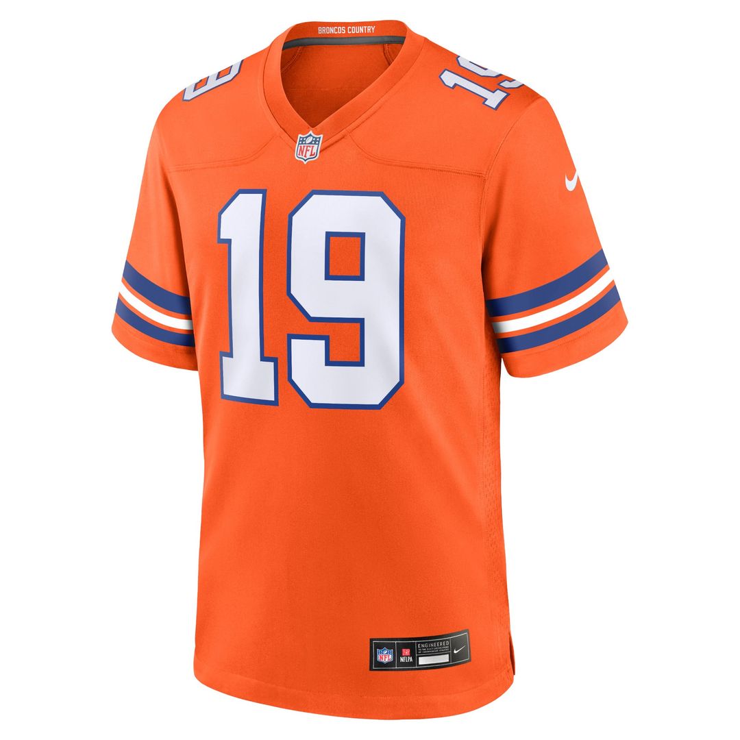 Marvin Mims Jr Denver Broncos Orange Mile High Collection 1977 Throwback Player Game Jersey
