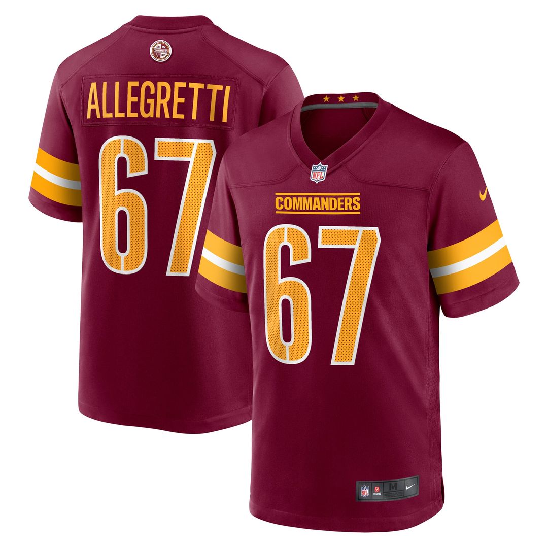 Nick Allegretti Washington Commanders Burgundy Game Jersey