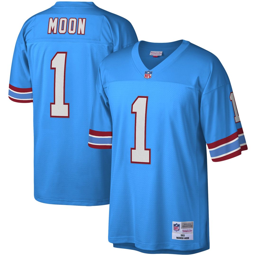 Warren Moon Houston Oilers Light Blue Legacy Replica Jersey