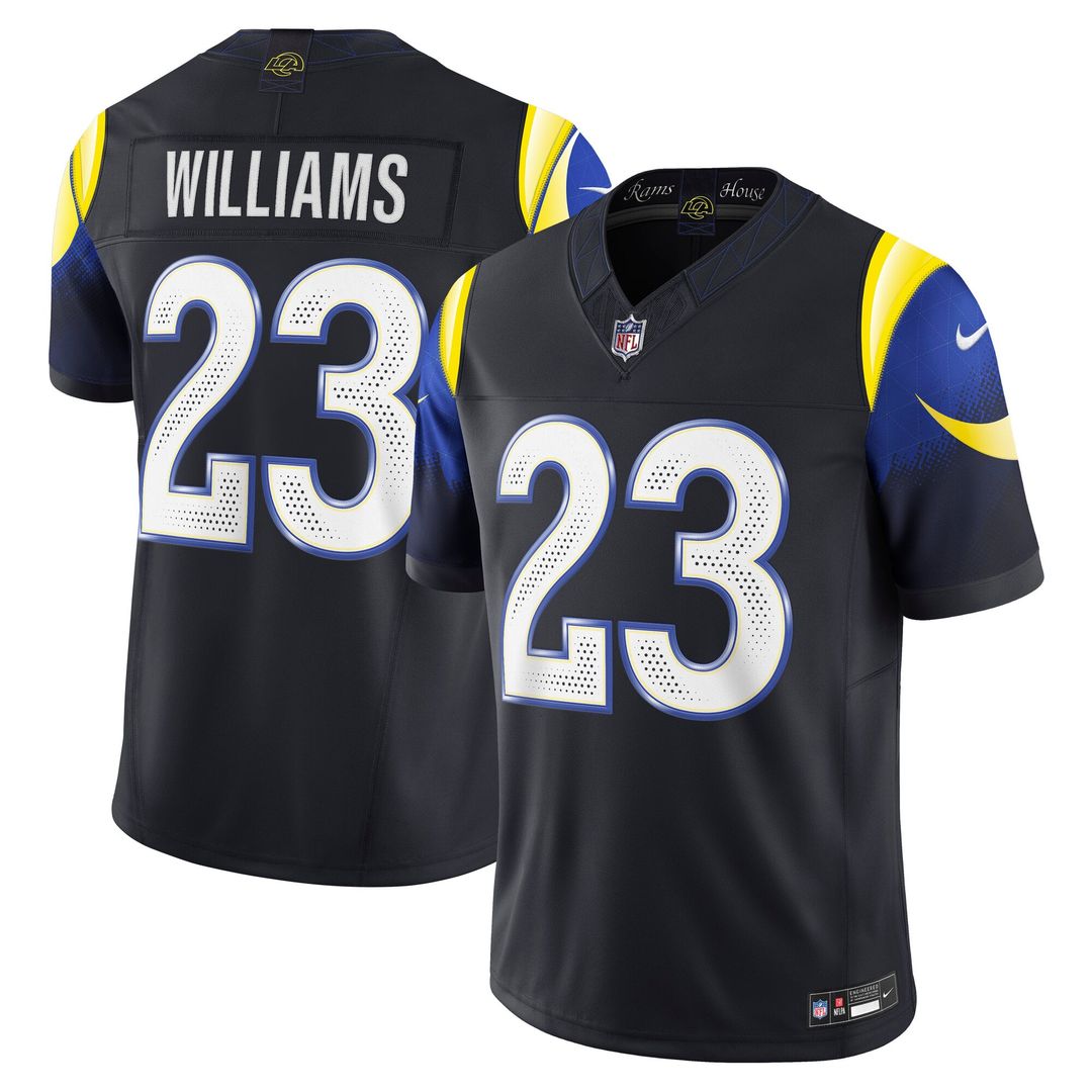 Kyren Williams Los Angeles Rams Dark Blue Rivalries Collection Stitched Limited Jersey