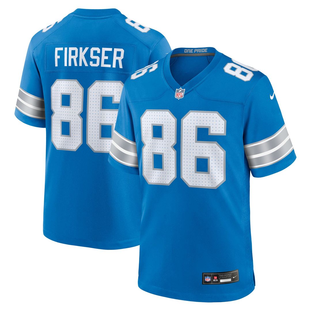 Anthony Firkser Detroit Lions Blue Team Game Jersey