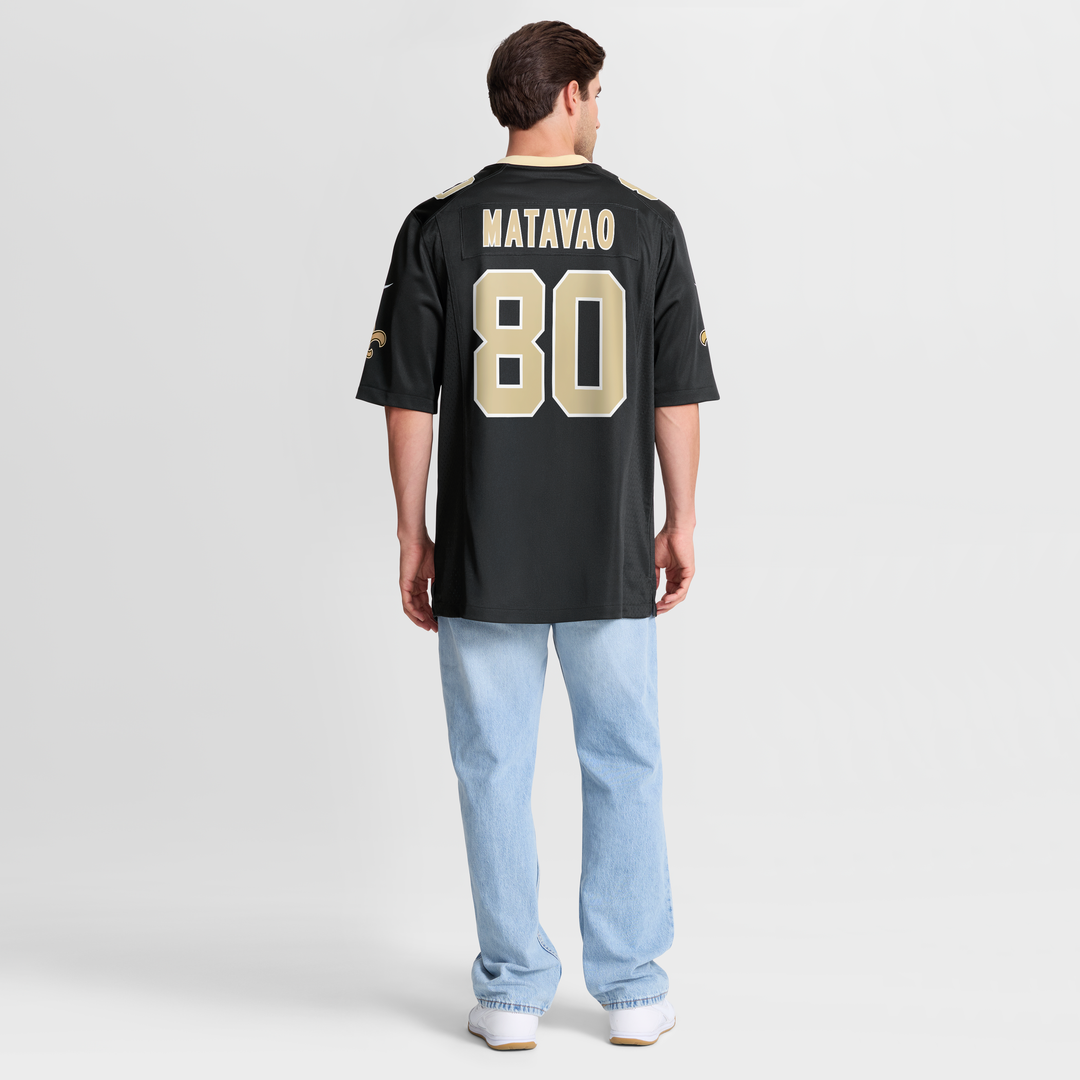 Moliki Matavao New Orleans Saints Black Team Game Jersey