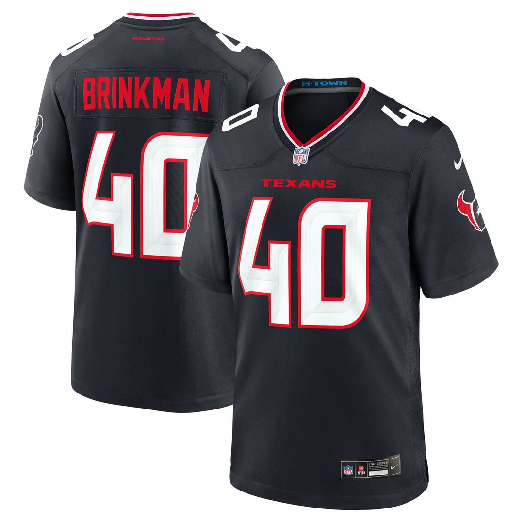 Austin Brinkman Houston Texans Navy Team Game Jersey