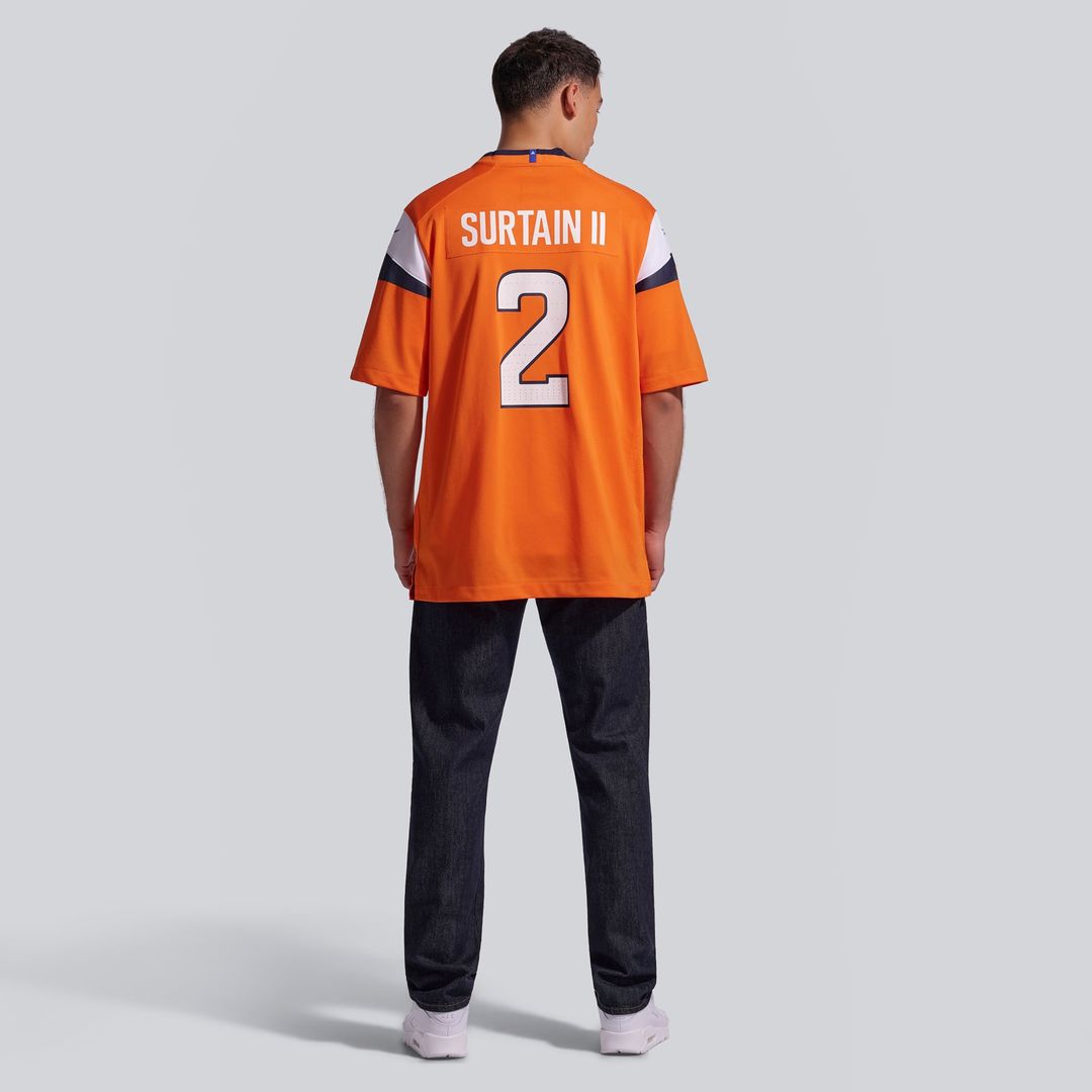 Patrick Surtain II Denver Broncos Orange Team Game Jersey
