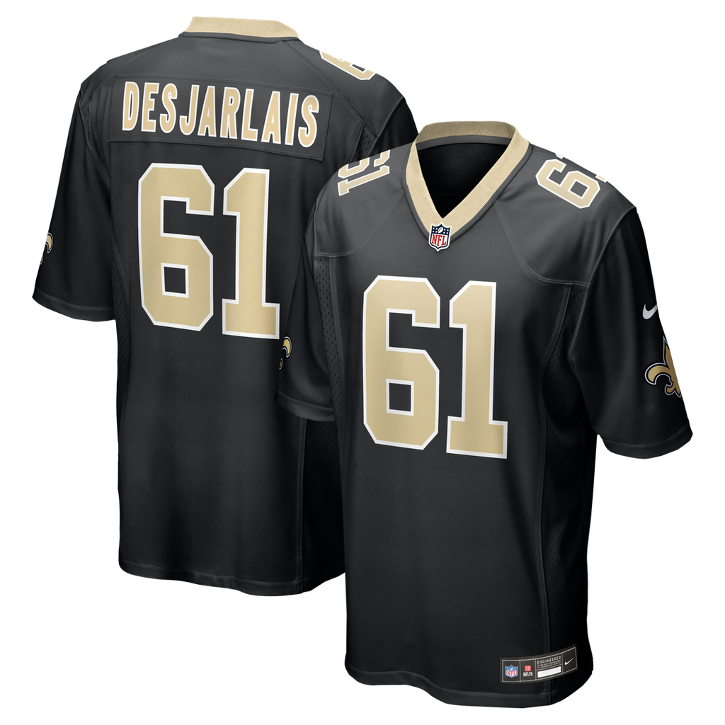 Drew Desjarlais New Orleans Saints Black Game Player Jersey