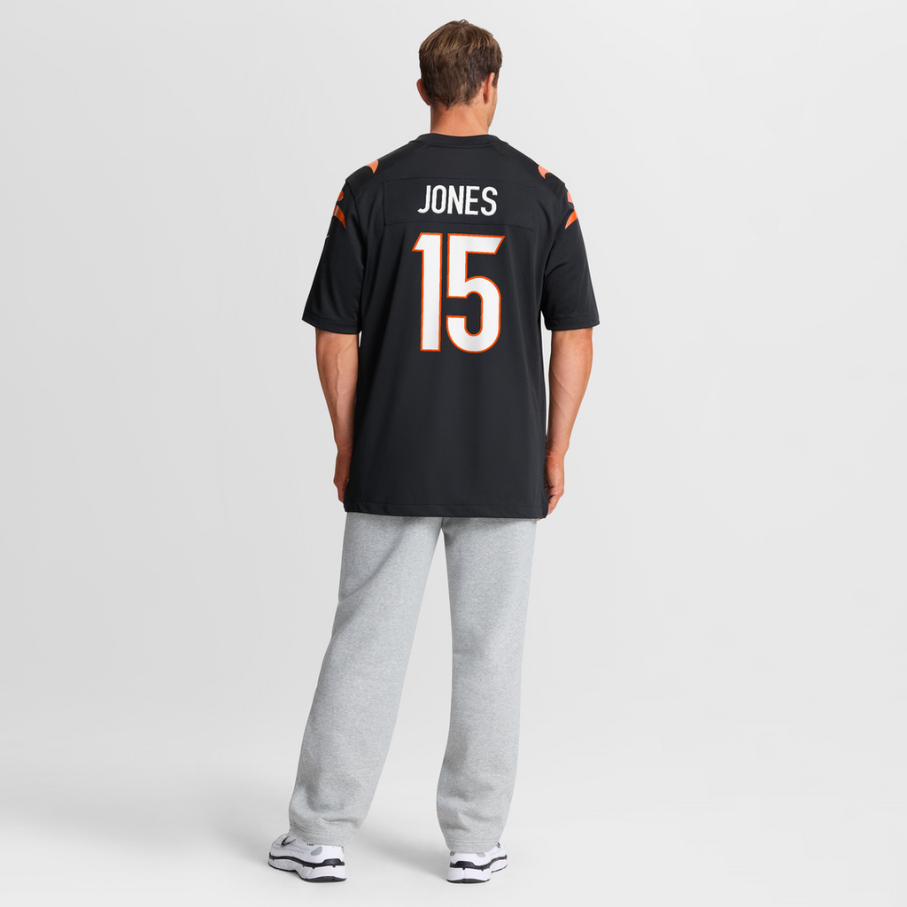 Charlie Jones Cincinnati Bengals Black Team Game Jersey