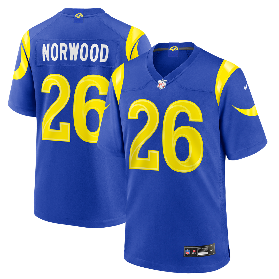 Drey Norwood Los Angeles Rams Royal Game Jersey