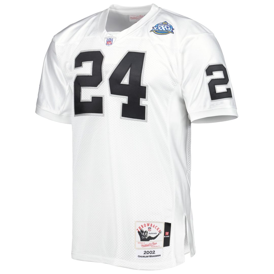 Charles Woodson Las Vegas Raiders 2002 White Authentic Throwback Retired Player Jersey