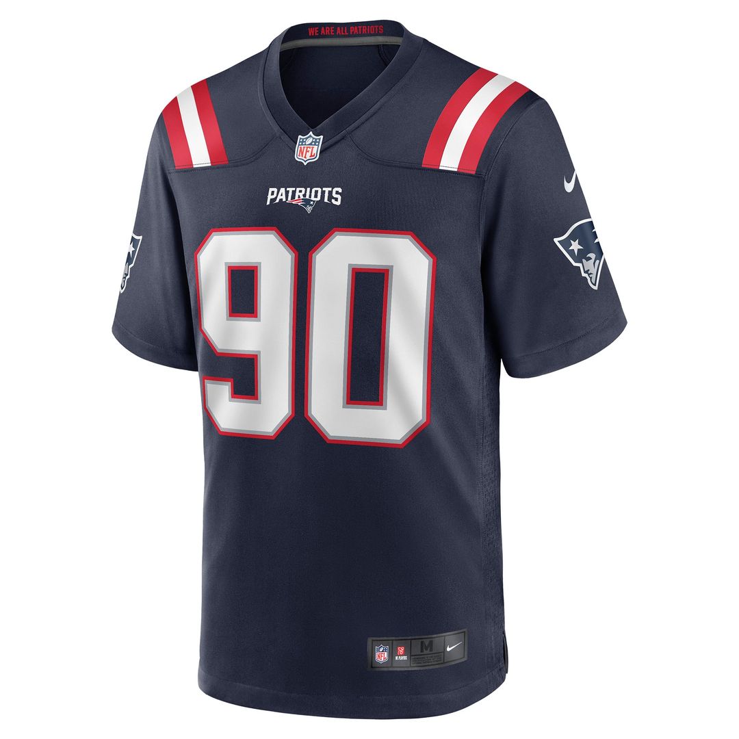 Christian Barmore New England Patriots Navy Player Game Jersey