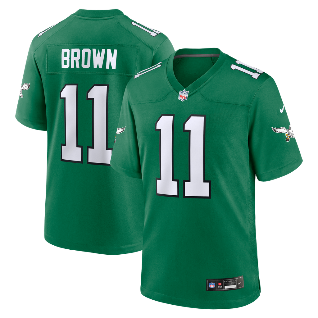 A.J. Brown Philadelphia Eagles Kelly Green Alternate Game Player Jersey