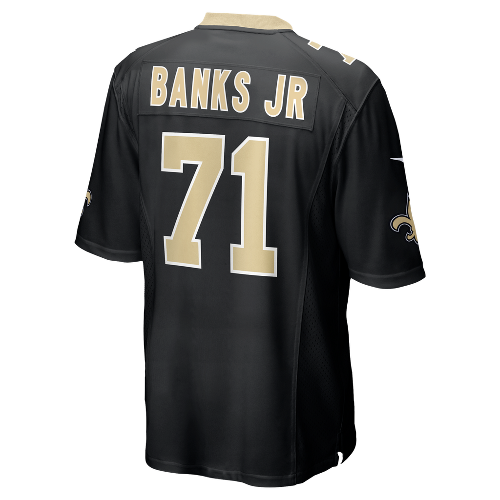 Kelvin Banks Jr. New Orleans Saints Black Game Player Jersey