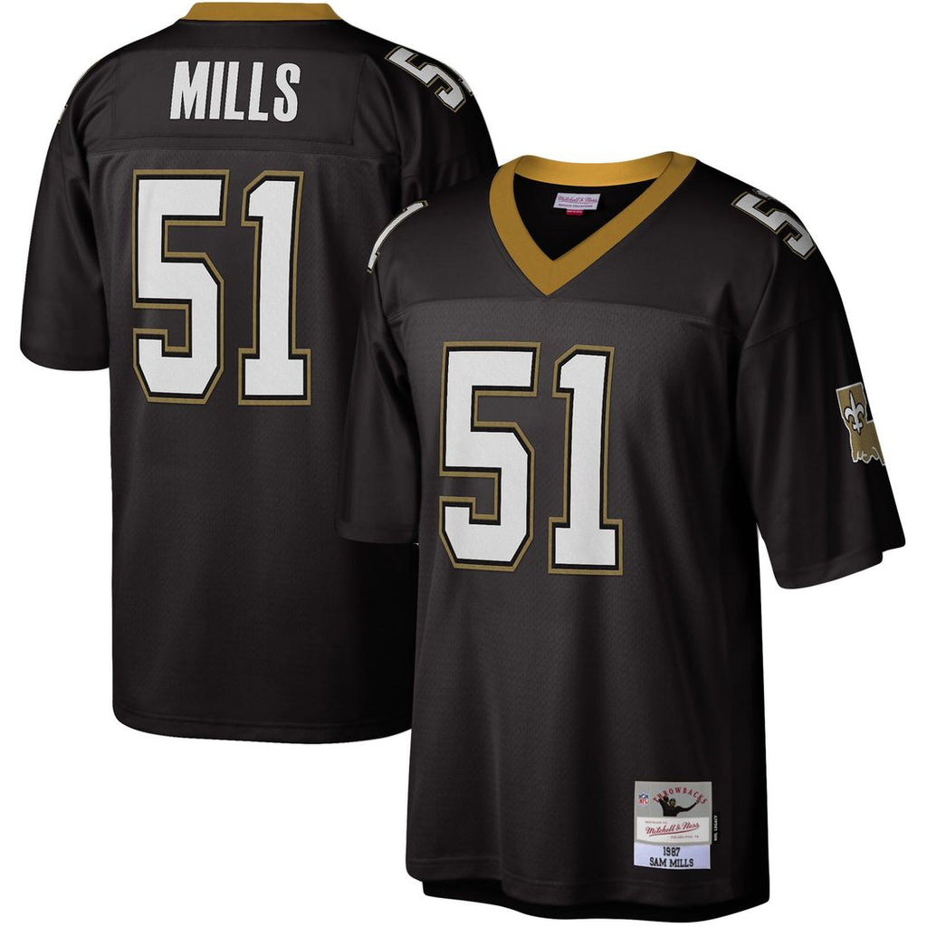 Sam Mills New Orleans Saints Black Legacy Replica Jersey