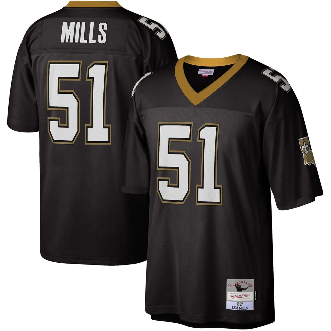 Sam Mills New Orleans Saints Black Legacy Replica Jersey