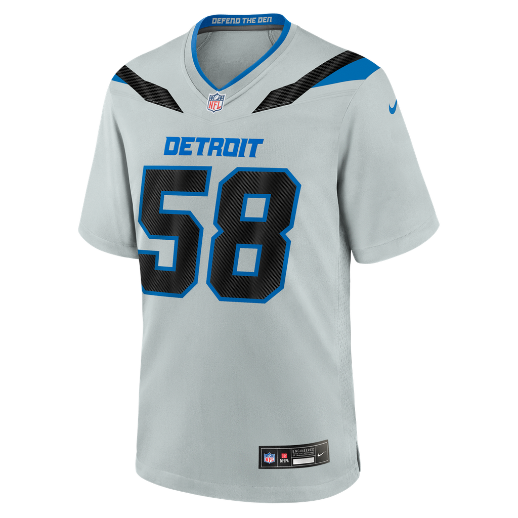 Penei Sewell Detroit Lions Silver 2026 Rivalries Collection Game Jersey