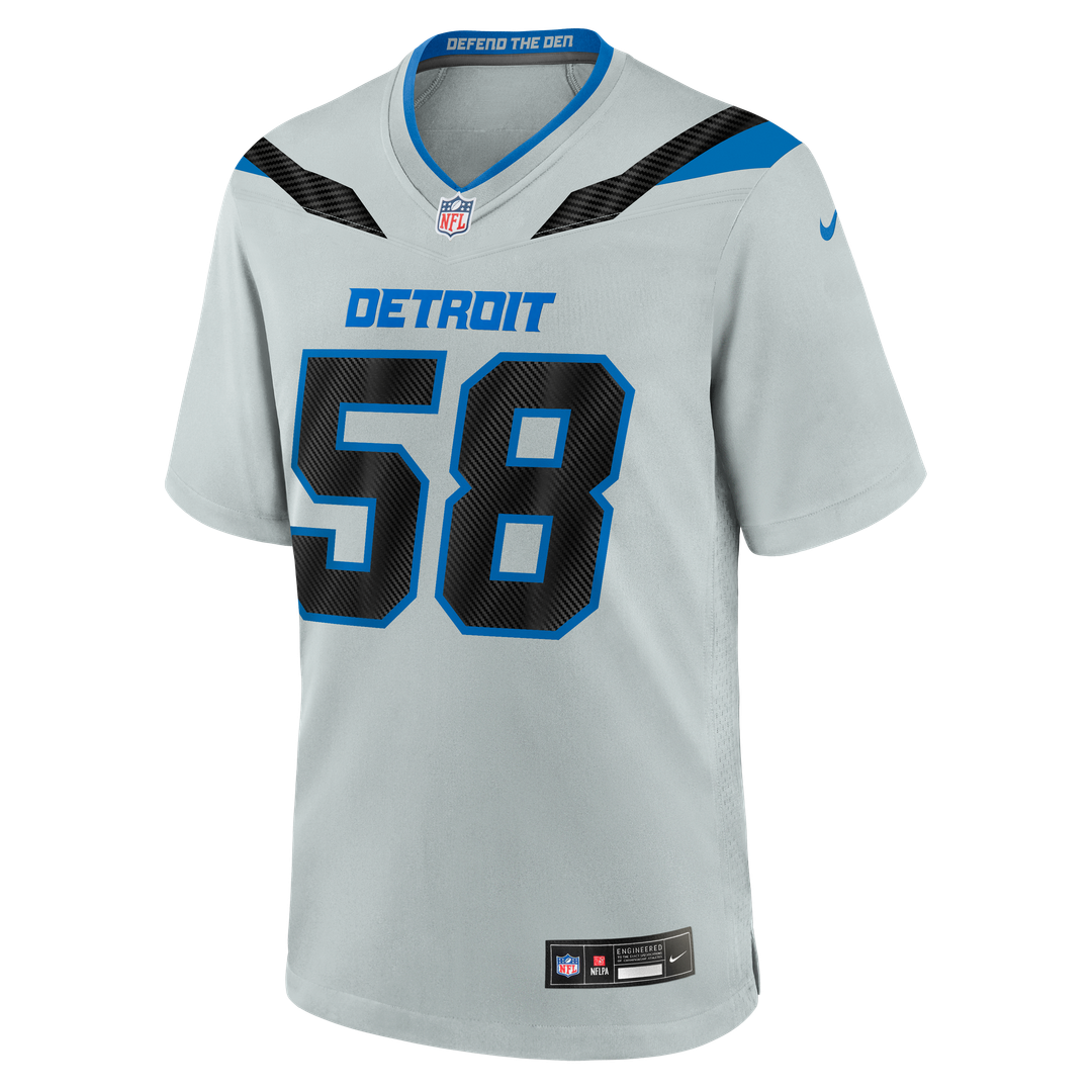 Penei Sewell Detroit Lions Silver 2026 Rivalries Collection Game Jersey