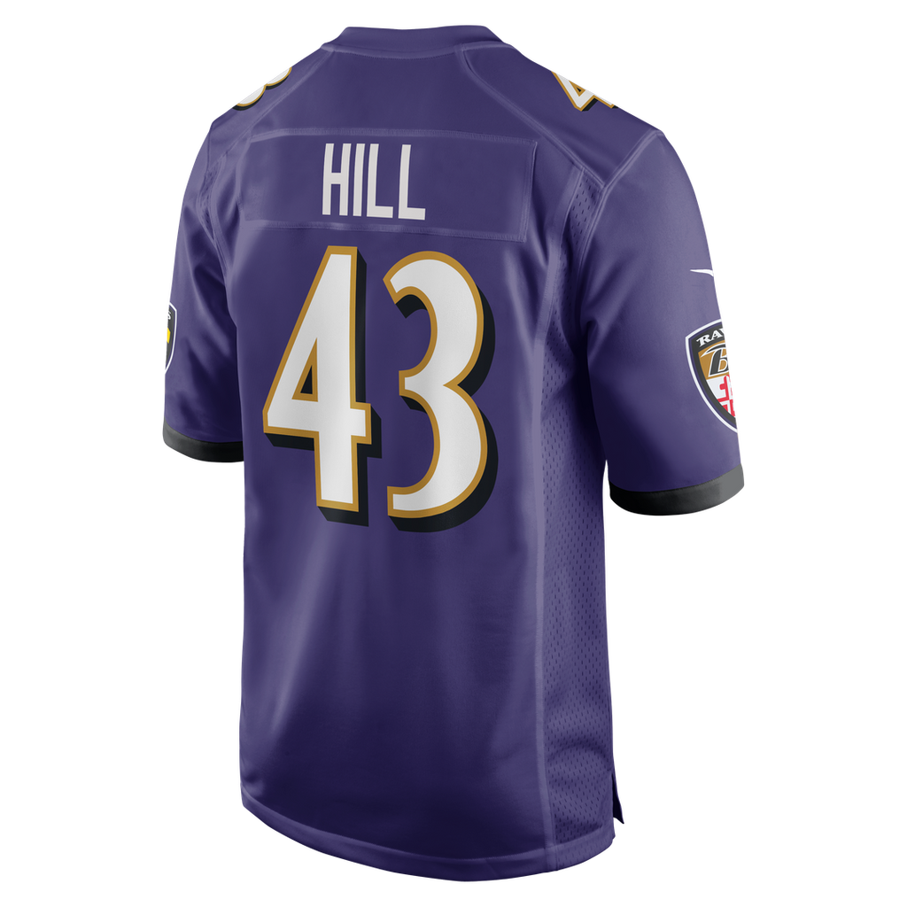 Justice Hill Baltimore Ravens Purple Game Jersey