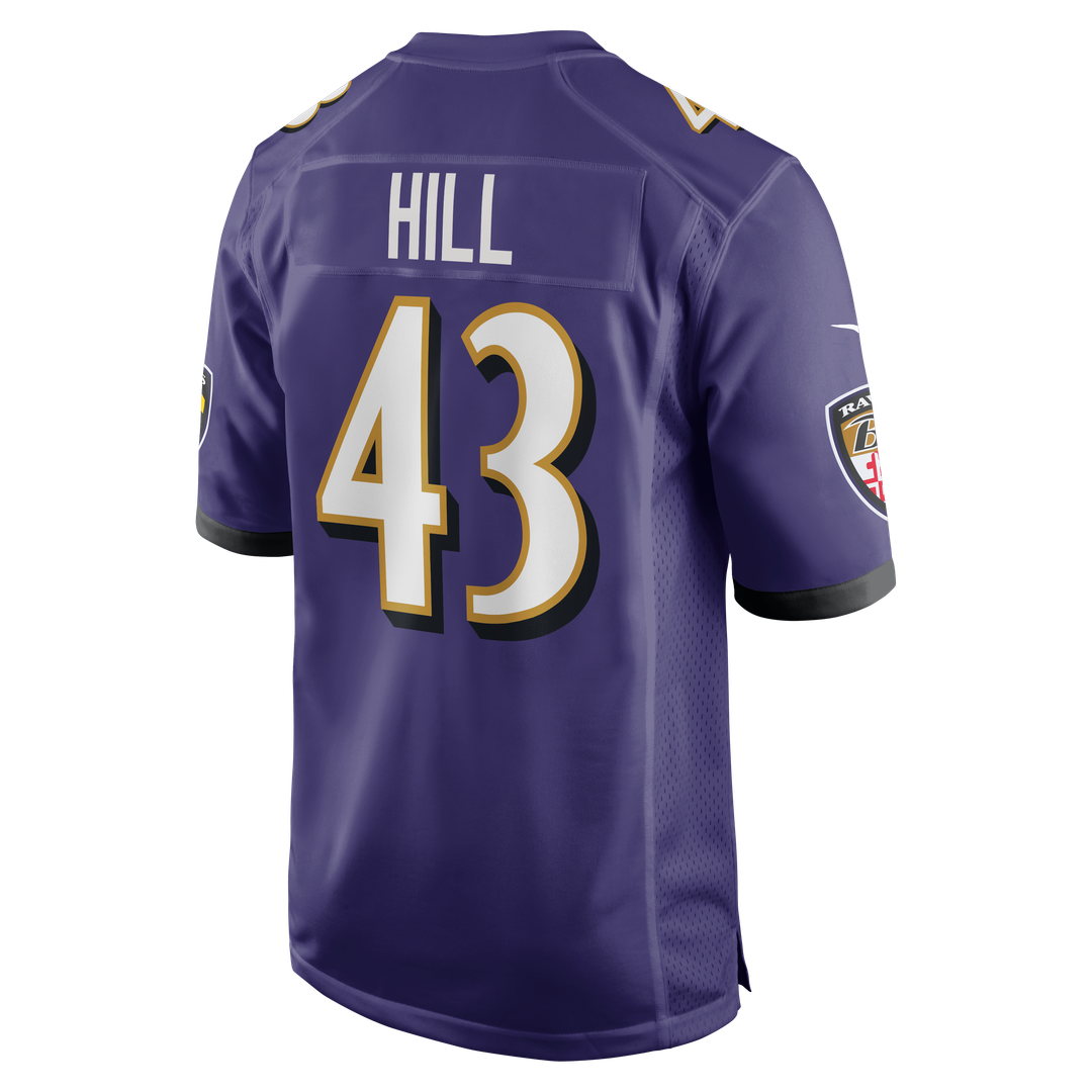 Justice Hill Baltimore Ravens Purple Game Jersey