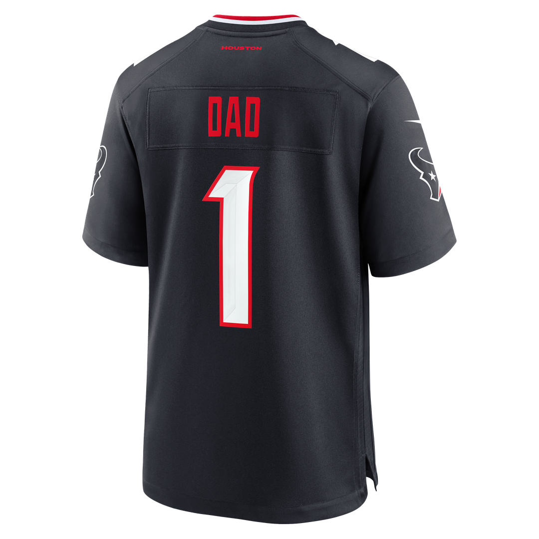 Houston Texans Navy #1 Dad Game Jersey