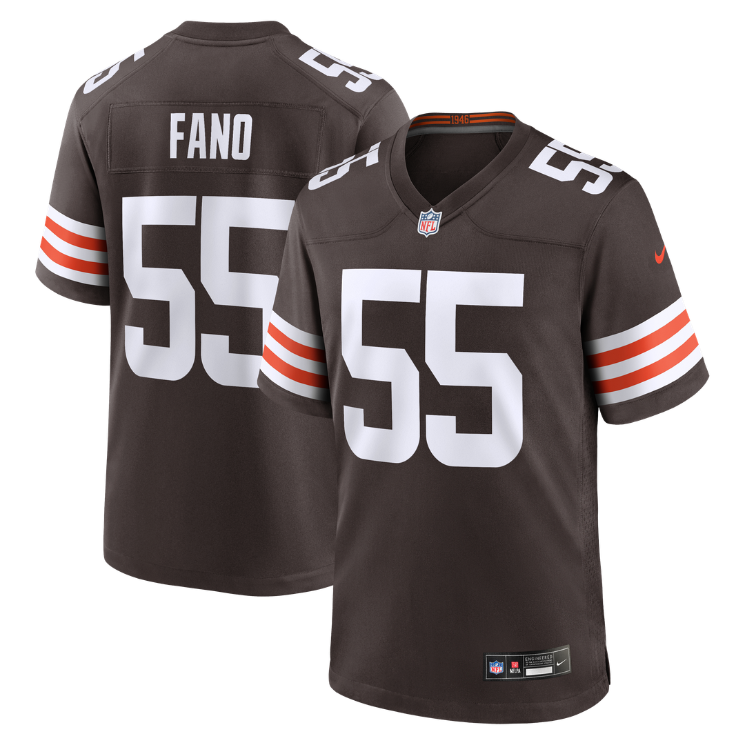 Spencer Fano Cleveland Browns Brown Team Game Jersey