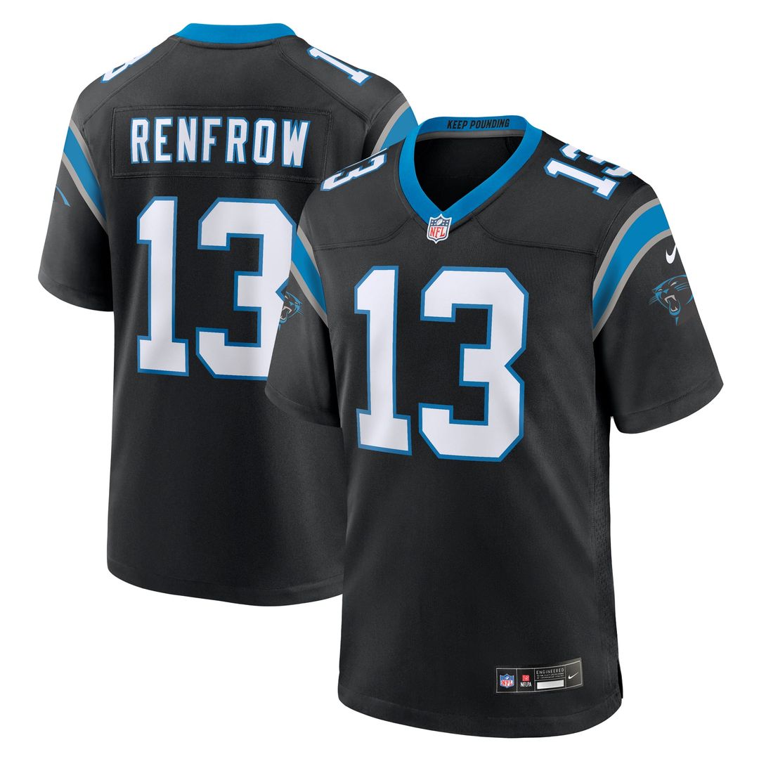Hunter Renfrow Carolina Panthers Black Team Game Jersey