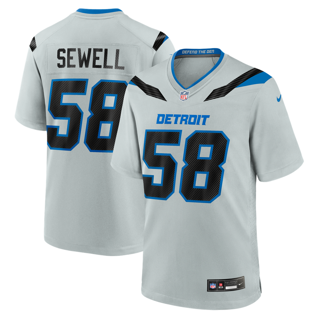 Penei Sewell Detroit Lions Silver 2026 Rivalries Collection Game Jersey