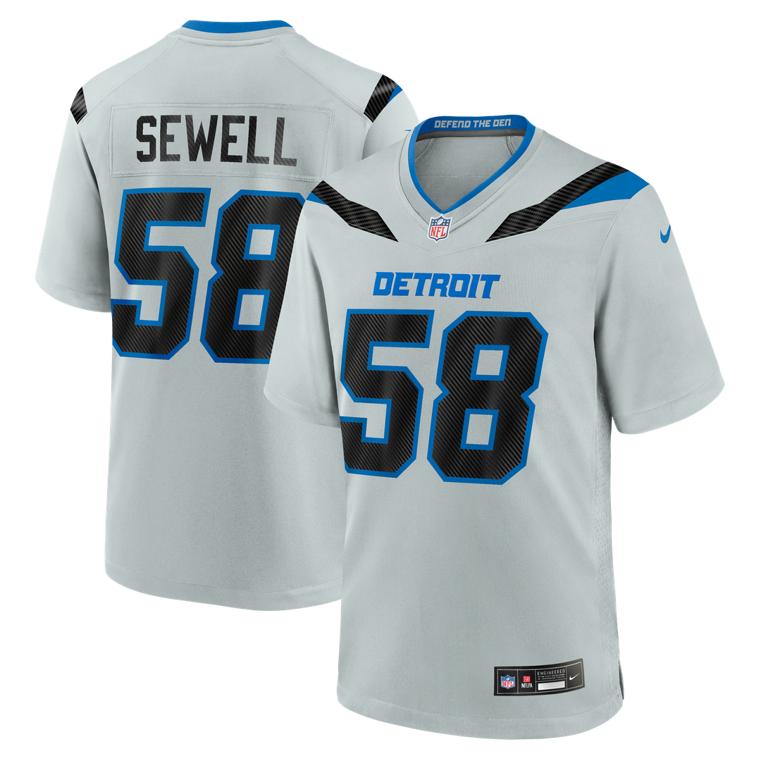Penei Sewell Detroit Lions Silver 2026 Rivalries Collection Game Jersey