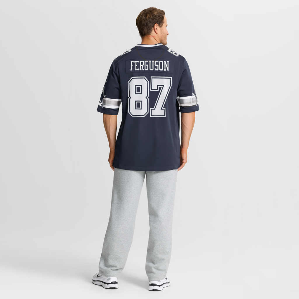 Jake Ferguson Dallas Cowboys Navy Team Game Jersey