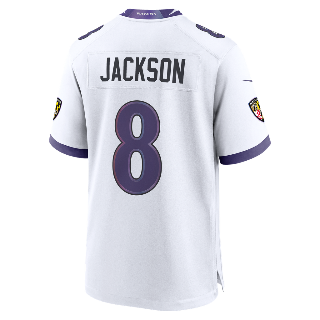 Lamar Jackson Baltimore Ravens White Game Jersey