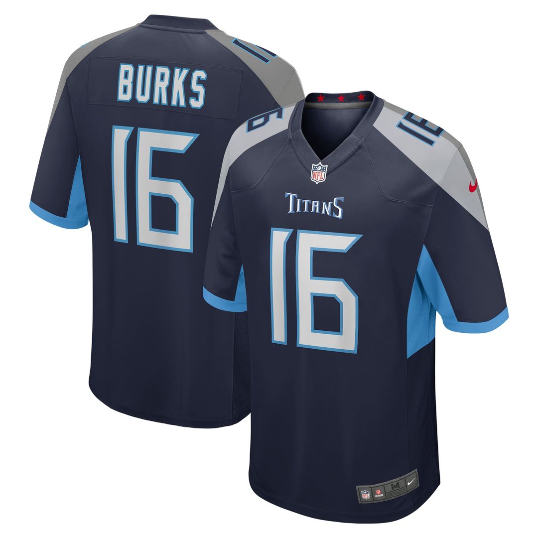 Treylon Burks Tennessee Titans Navy Player Game Jersey