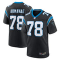 Popo Aumavae Carolina Panthers Black Team Game Jersey