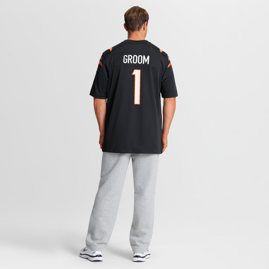 Cincinnati Bengals Number 1 Groom Black Game Jersey