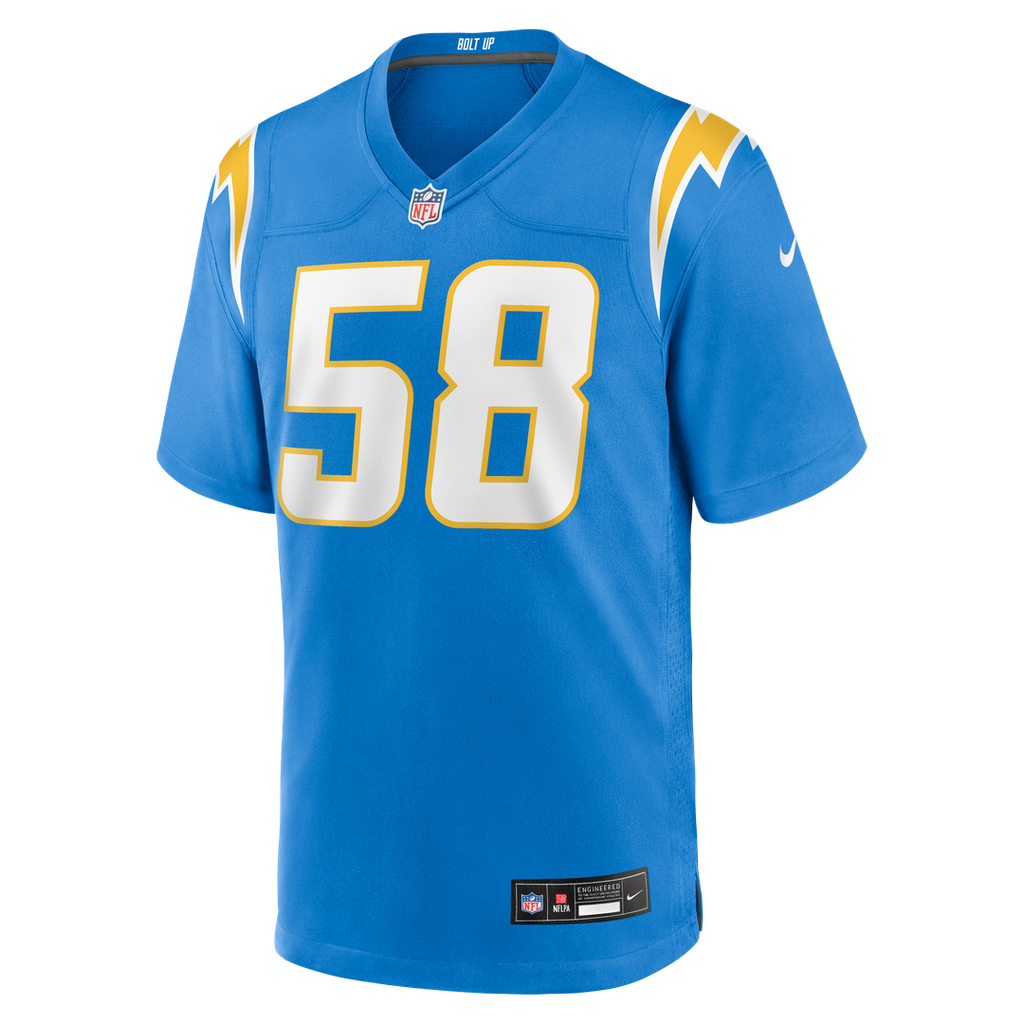 Tae Crowder Los Angeles Chargers Powder Blue Team Game Jersey