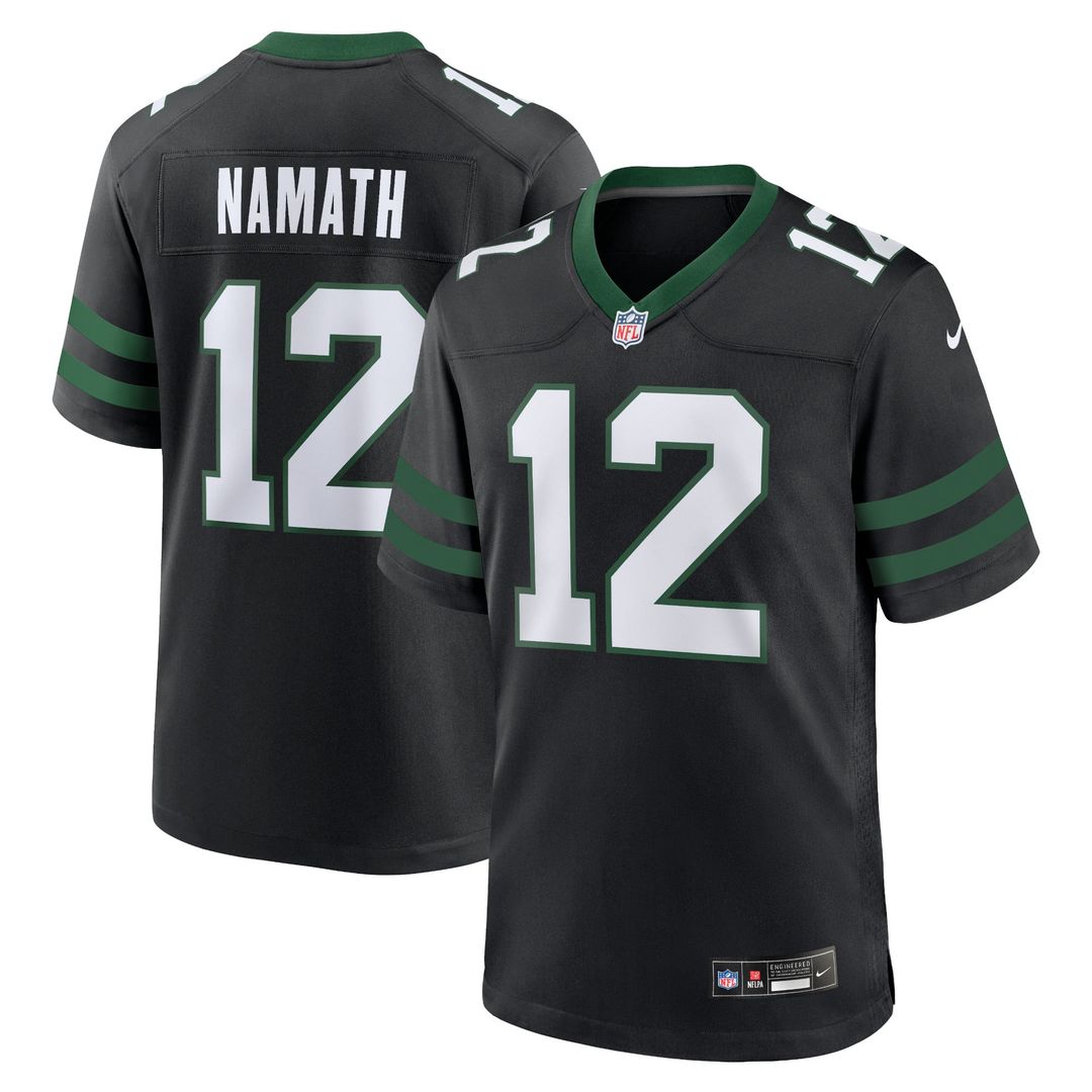 Joe Namath New York Jets Legacy Black Alternate Retired Player Game Jersey