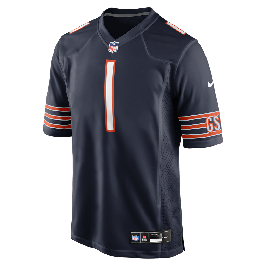 Chicago Bears Number 1 Dad Navy Game Jersey