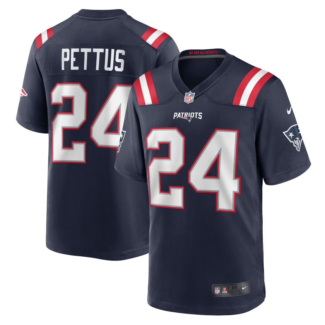 Dell Pettus New England Patriots Navy Game Jersey