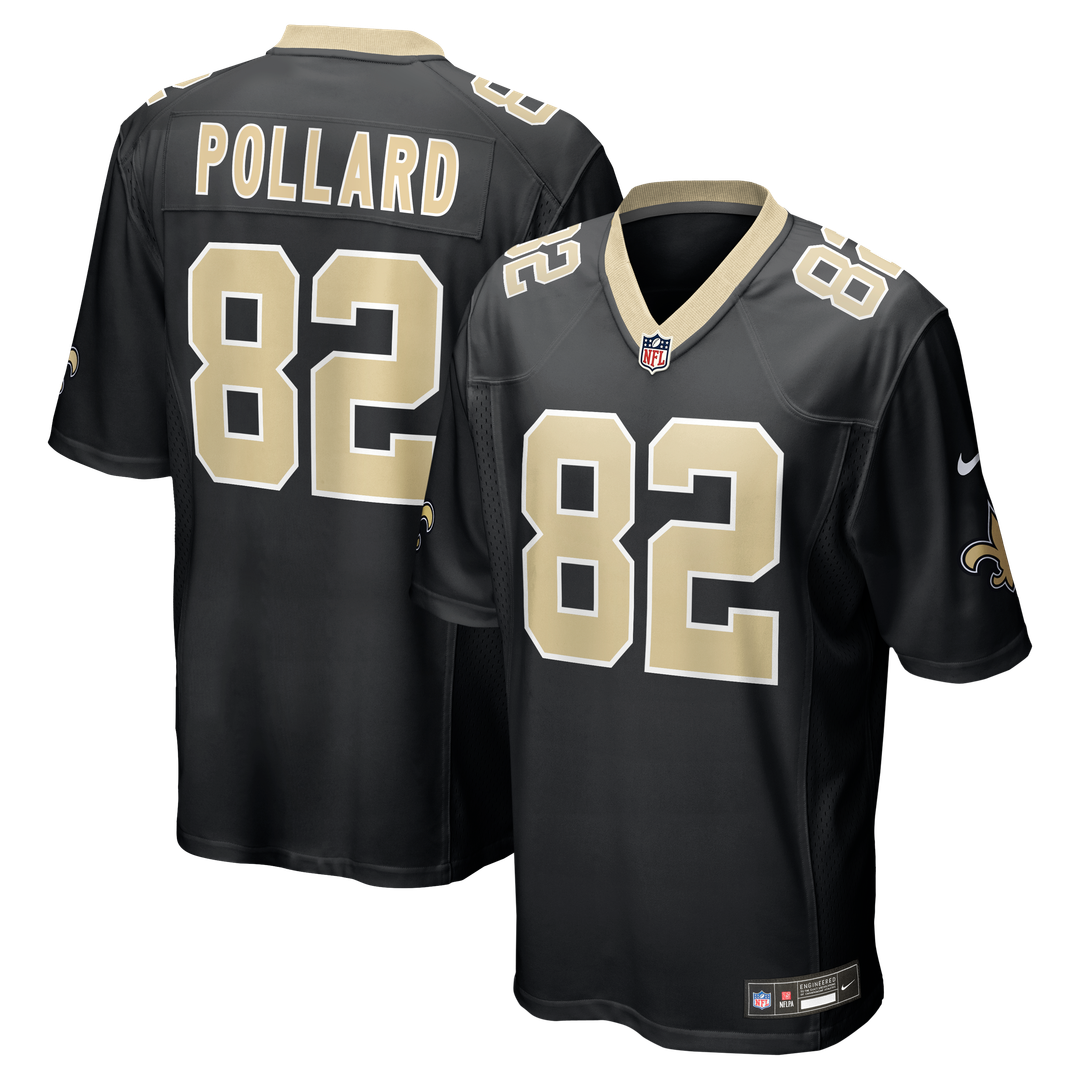 Bob Pollard New Orleans Saints Black Game Retired Player Jersey