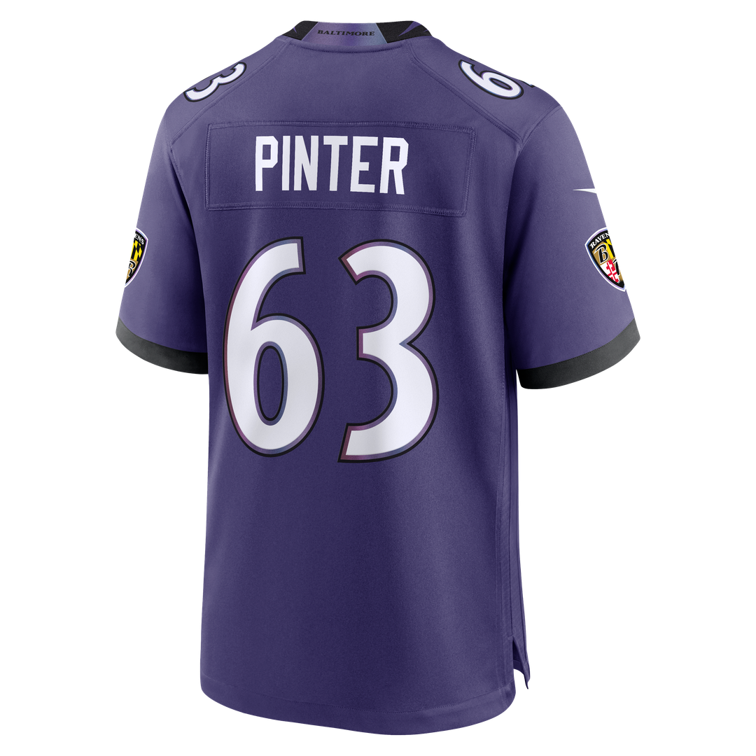 Danny Pinter Baltimore Ravens Purple Team Game Jersey