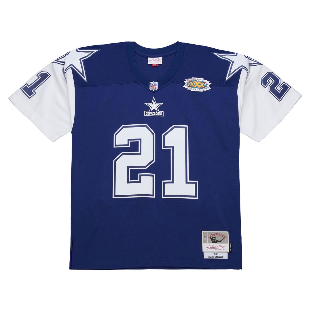 Deion Sanders Dallas Cowboys Navy 1995 Legacy Replica Jersey